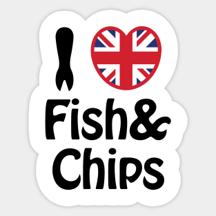 I Heart [Love] Fish & Chips Sticker
